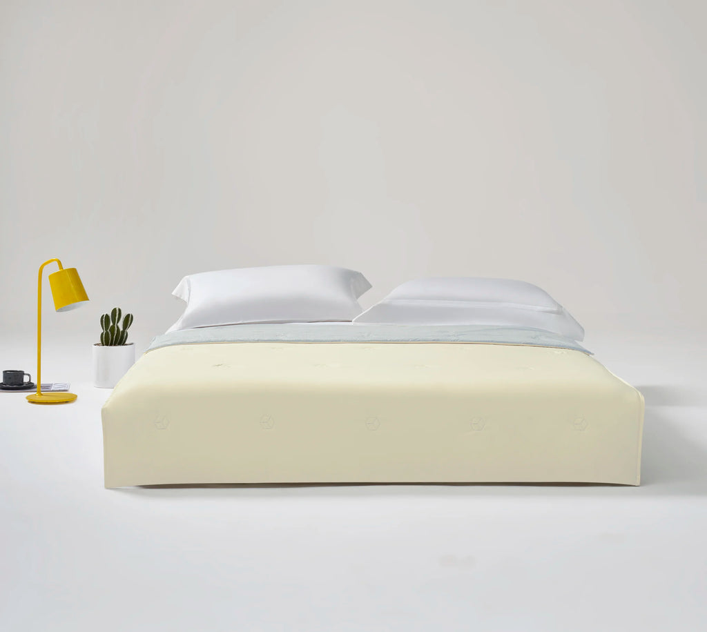banana milk yellow CASUCA cooling comforter shown from the front