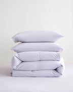 Folded purple CASUCA cooling pet-hair-resistant bedding set